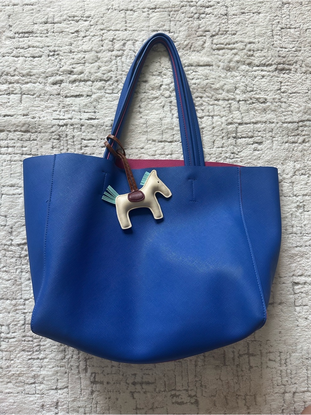 Macy’s Blue Women's Tote Bag with Horse Charm